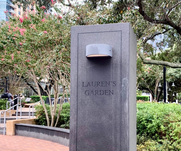 Lauren's Garden Sign at Entrance