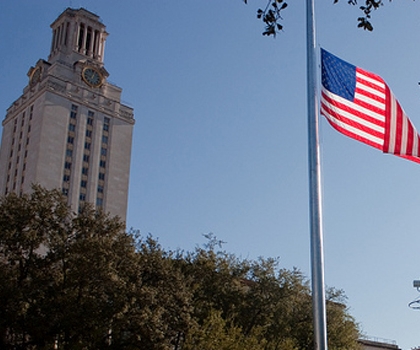 UT Tower & American Flag