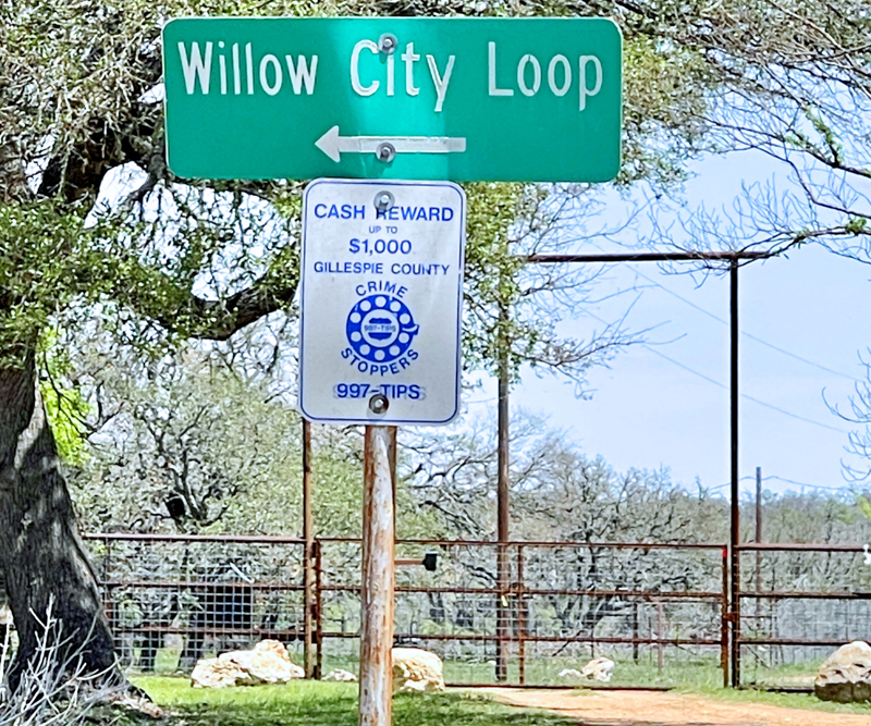 Willow City Loop Sign