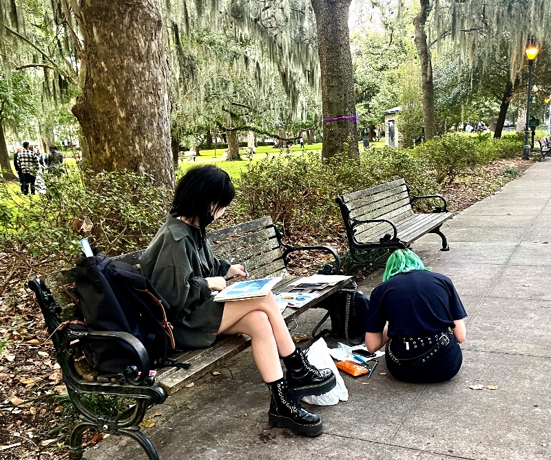 SCAD Students in Forsyth Park