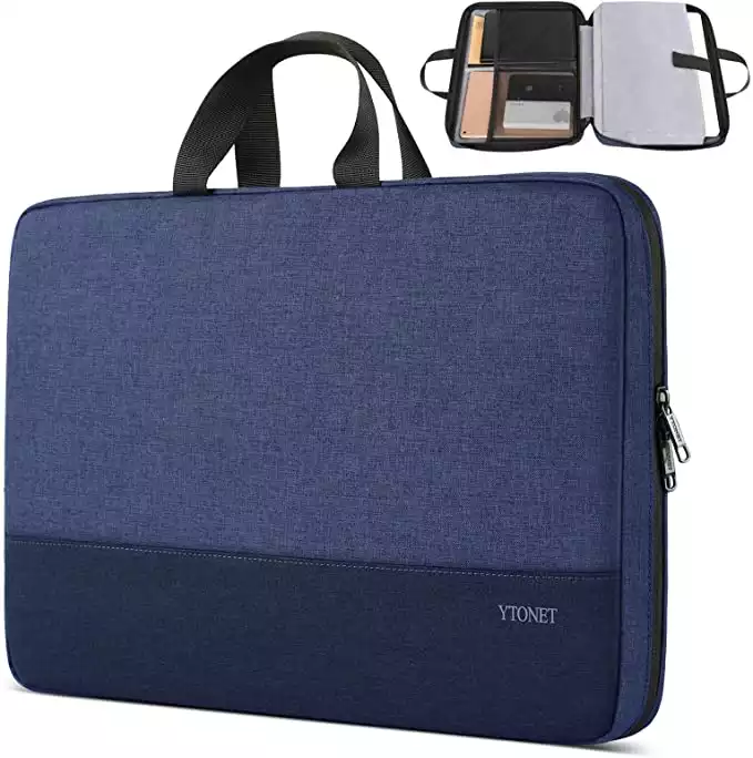 Ytonet Laptop Sleeve Case 13 13.3 Inch, TSA Slim Laptop Cover with Handle, Durable Water Resistant Business Carrying Case Compatible with MacBook Air MacBook Pro HP Dell Lenovo Notebooks, Dark Blue