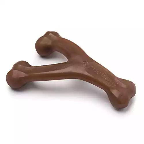 Benebone Wishbone Durable Dog Chew Toy for Aggressive Chewers, Real Peanut, Made in USA, Medium