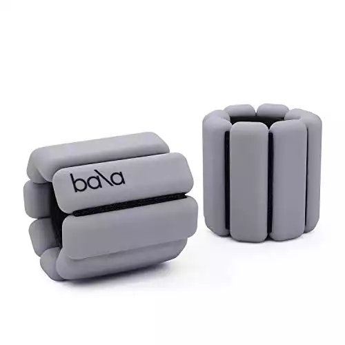 Bala Bangles - Set of 2 (1lb Each) | Adjustable Wearable Wrist & Ankle Weights | Yoga, Dance, Barre, Pilates, Cardio, Aerobics, Walking | Heather
