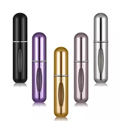 Portable Mini Refillable Perfume Atomizer Bottle Atomizer Travel Size Spray Bottles Accessories 5 sets of 5ml/0.2oz