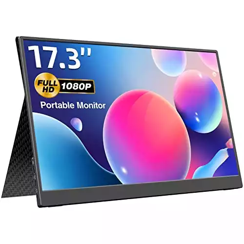 Portable Monitor - Kksmart 17.3 inch 100% sRGB IPS Portable Monitor for Laptop,Dual HDMI USB Type-C Monitor,PS4/Switch/PC/Mac/Compatible,1920 x 1080p,Built-in Speaker