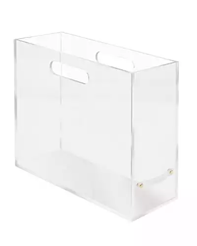 russell+hazel Acrylic File Box Slim, Clear, 4.5” x 12.25” x 10”