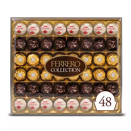 Ferrero Collection Premium Gourmet Assorted Hazelnut Milk Chocolate, Dark Chocolate and Coconut, Great Holiday Gift Box, 18.2 oz, 48 Count