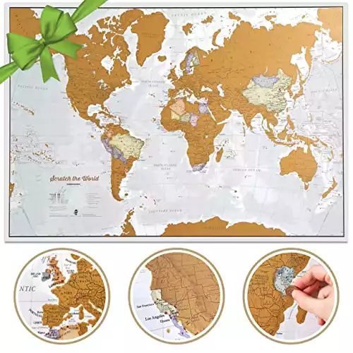 Scratch The World ® Travel Map - Scratch Off World Map Poster - X-Large 23 x 33 - Maps International - 50 Years of Map Making - Cartographic Detail Featuring Country & State Borders