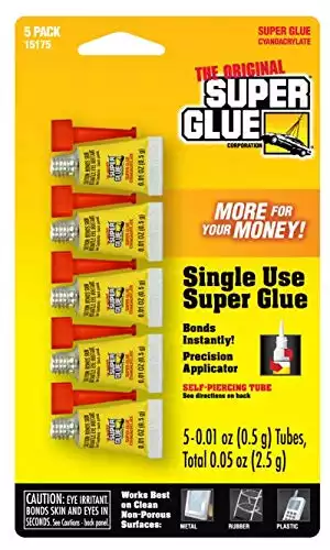 Super Glue 15175 Mini Single Use Tubes 5-Pack