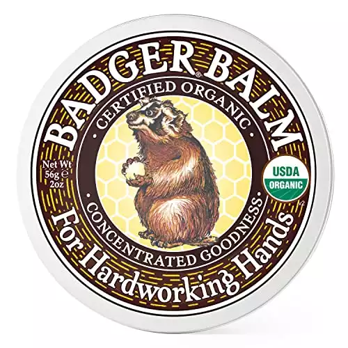 Badger - Hardworking Hands Healing Balm, Aloe Vera & Wintergreen, Working Hand Balm, Balm, for Dry Hands, Hand Moisturizer Balm, Certified Organic Hand Balm, Hand Repair Balm, 2 oz