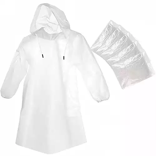 Cosowe Rain Ponchos Disposable for Adults and Kids, Clear Raincoats with Hood