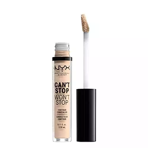 NYX PROFESSIONAL MAKEUP Can't Stop Won't Stop Contour Concealer, 24h Full Coverage Matte Finish - Light Ivory