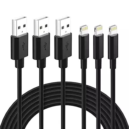 Lightning Cable Certified - Nikolable iPhone Charger 3Pack 6ft Lighting to USB A Charging Cord Compatible with iPhone 13 12 11 Pro Max XS XR 8 Plus 7 Plus 6s Plus 5S iPad Pro and More, Black