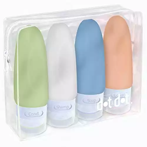 Leak Proof Travel Bottles - Travel Containers for Travel Size Toiletries with TSA Quart Bag