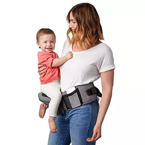 Tushbaby - Safety-Certified Hip Seat Baby Carrier - Mom’s Choice Award Winner, Seen on Shark Tank, Ergonomic Carrier for Newborns & Toddlers, Grey