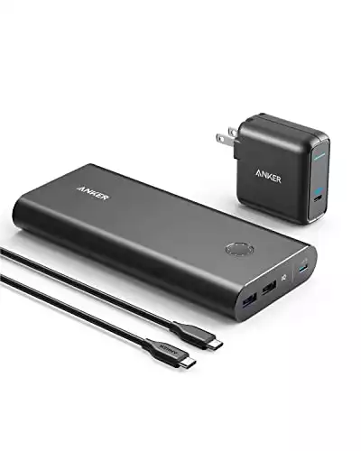 Anker PowerCore+ 26800mAh PD 45W with 60W PD Charger, Power Delivery Portable Charger Bundle for USB C MacBook Air/Pro/Dell XPS, iPad Pro 2018, iPhone 12 / Mini / 11/ Pro / XS Max / X / 8, and More