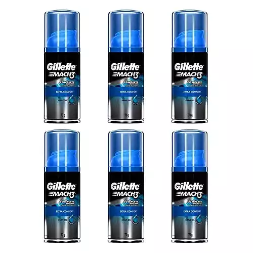 Gillette Mach3 Extra Comfort Shave Gel Shaving Cream Travel Size 2.5oz (6-Pack)