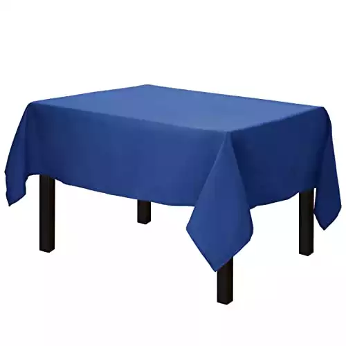 Gee Di Moda Square Tablecloth - 52 x 52 Inch - Royal Blue Square Table Cloth for Square or Round Tables in Washable Polyester