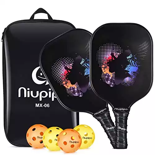 Pickleball Paddles, USAPA Pro Graphite Pickleball Paddle Set of 2 Pickleball Racquet 4 Pickleball Balls 1 Bag, Polypropylene Honeycomb Core, Graphite Face Cushion 4.25In Grip Lightweight Pickleball