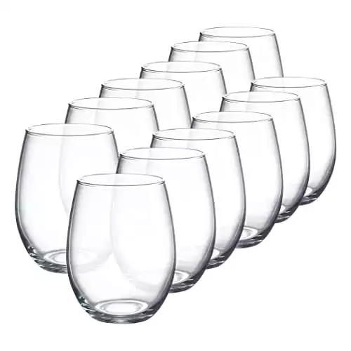 Luminarc Perfection Stemless Wine Glass (Set of 12), 15 oz, Clear - N0056