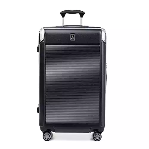 Travelpro Platinum Elite Hardside Expandable Spinner Wheel Luggage TSA Lock Hard Shell Polycarbonate Suitcase, Shadow Black, Checked-Large 28-Inch