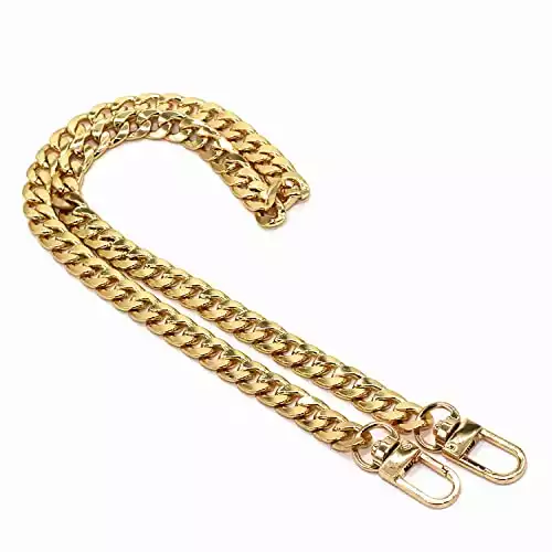 Model Worker DIY Iron Flat Chain Strap Handbag Chains Purse Chain Straps Shoulder Cross Body Replacement Straps with Metal Buckles (31.5