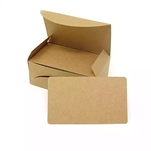 Honbay 100PCS Blank Kraft Paper Message Cards Word Cards Business Cards DIY Gift Cards