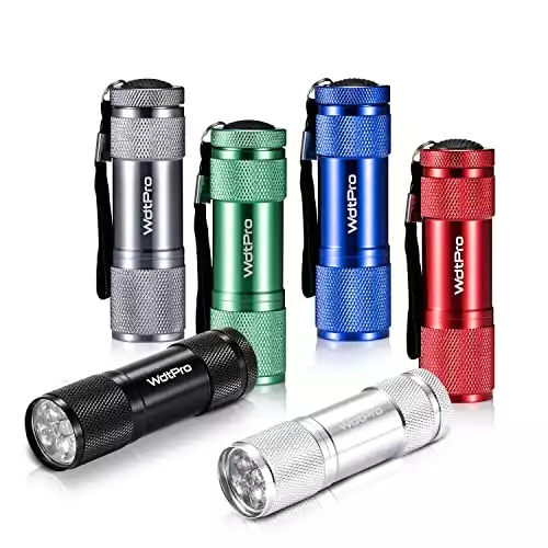 LED Mini Flashlights, WdtPro Super Bright Flashlight with Lanyard, Assorted Colors - Best Tac Torch Light for Kids, Night Reading, Power Outages, Camping(6 Pack)