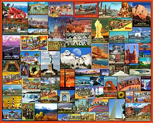 White Mountain Puzzles Best Places in America - 1000 Piece Jigsaw Puzzle