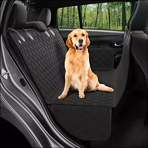 Active Pets Car Seat Cover for Dogs - Standard Dog Seat Cover for Back Seat Use - Waterproof & Scratch Proof Pet Covers for Travel - Black