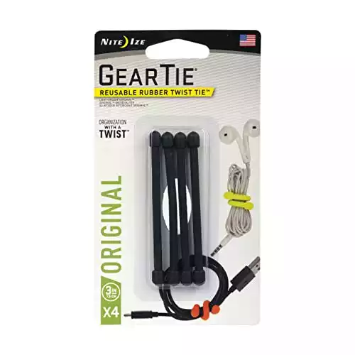 Nite Ize GT3-4PK-01 Gear Reusable Rubber Twist Tie, 3