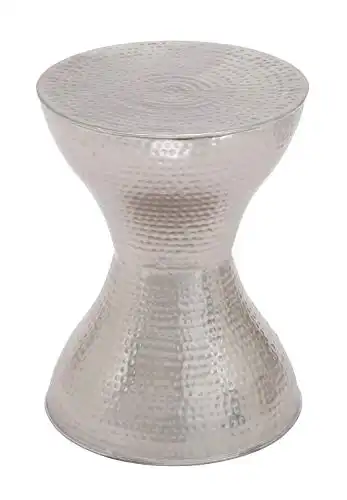 Deco 79 Metal Hammered Accent Table with Hourglass Shape, 14