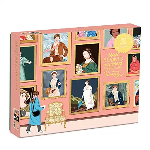 Galison Herstory Museum Puzzle, 1,000 Pieces, 20” x 27” – Jigsaw Puzzle Featuring Empowering Artwork from Ana San Jose with Shiny, Foil Accents – Thick, Sturdy Pieces, Great Gift Idea, Multico...