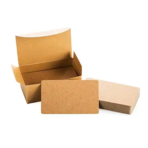 100Pcs Blank Cards Kraft Note Paper Business Cards Vocabulary Word Card Message Card DIY Gift Card Blank Paper Tags（Wood color）