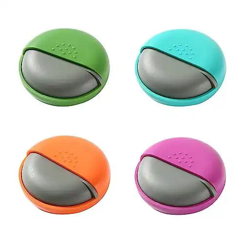 4 Pack Round Pill Organizer Health Locking Travel Pill Case Small Medicine Container for Women Portable Pill Box for Pills Jewelry Beads Paper Clips Memory Cards Charging Cables and More