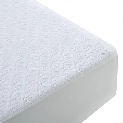 MERITLIFE Premium 100% Waterproof King Size Mattress Protector Cooling Mattress Pad Cover Breathable Deep Pocket Protection Machine Washable Noiseless Quiet (White,King)