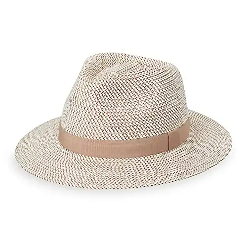 Wallaroo Charlie Fedora Petite (Ivory/Taupe) - UPF 50+ Sun Protection, Packable & Travel-Friendly